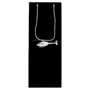 Hubschrauber Chopper Silhouette Flying Black Geschenktüte Für Weinflaschen