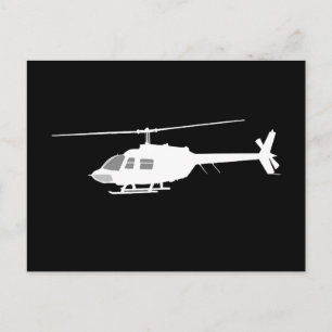Hubschrauber Chopper Silhouette Schwarz Flying Dec Postkarte
