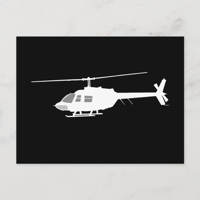 Hubschrauber Chopper Silhouette Schwarz Flying Dec Postkarte (Vorderseite)