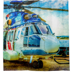 Hubschrauber Duschvorhang
