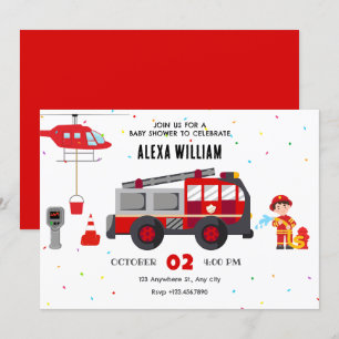 Hubschrauber-Feuerwehrhubschrauber Babydusche Einladung