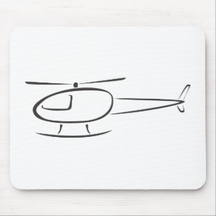 Hubschrauber im Swish, der Art zeichnet Mousepad