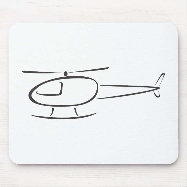 Hubschrauber im Swish, der Art zeichnet Mousepad (Vorne)