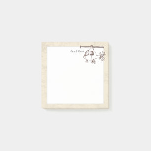 Hubschrauber, im Vintage-Stil Post-it Klebezettel