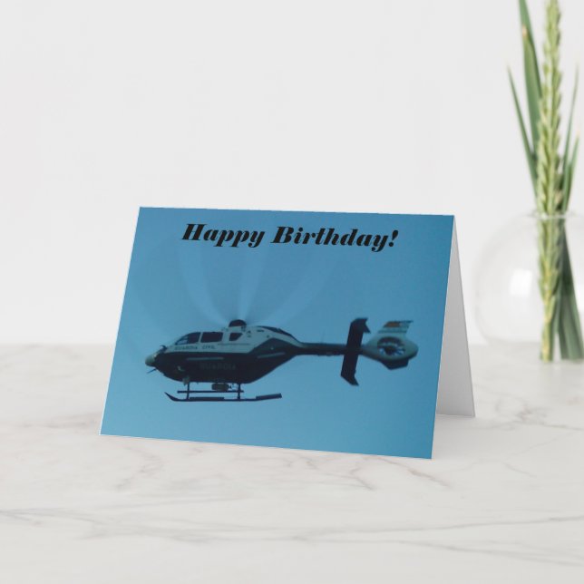 Hubschrauber in Motion Birthday Card Karte (Vorderseite)