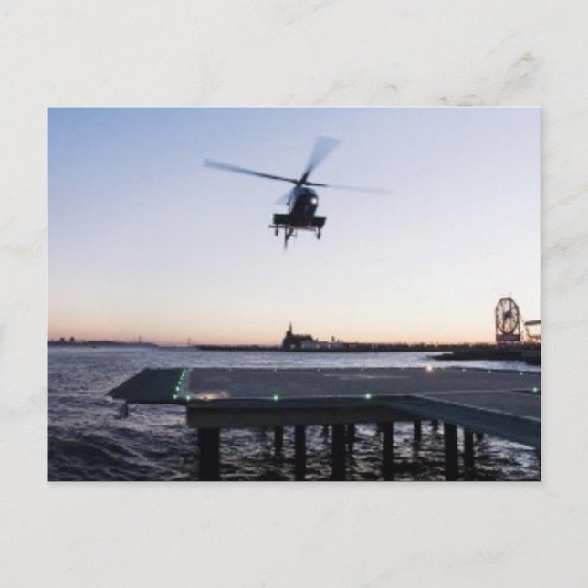 Hubschrauber in Paulus Hook Heliport, Jersey City Postkarte (Vorderseite)