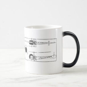 Hubschrauber-Kaffee-Tasse Bell 47 Verwandlungstasse