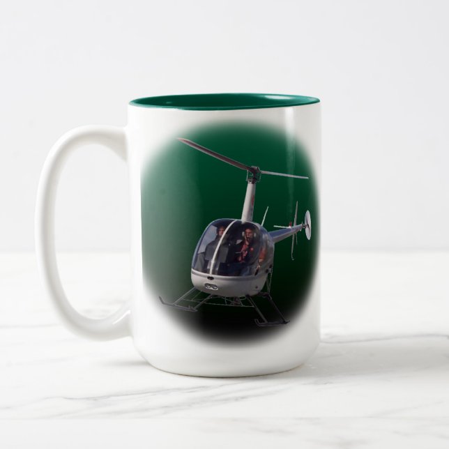 Hubschrauber-Kaffee-Tassen-coole Zweifarbige Tasse (Links)