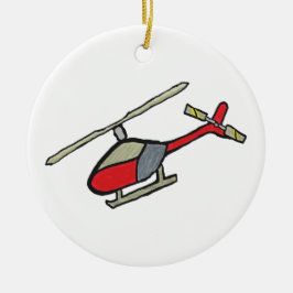 Hubschrauber Keramik Ornament