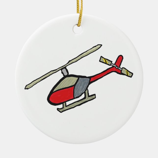 Hubschrauber Keramik Ornament (Vorne)