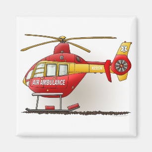Hubschrauber-Krankenwagen-Quadrat-Magnet Magnet