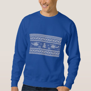 Hubschrauber-Luftfahrt-Weihnachtsmuster Sweatshirt