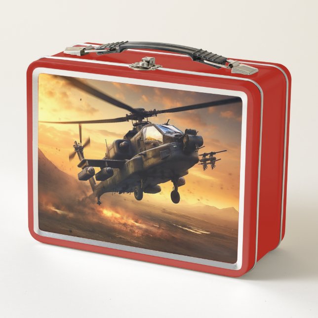 Hubschrauber Metall Brotdose (Vorderseite)