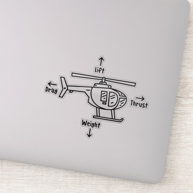 Hubschrauber mit vier Streitkräften Aufkleber (Detail)