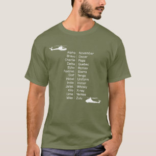Hubschrauber Pilot Phonetische Rechtschreibung Alp T-Shirt