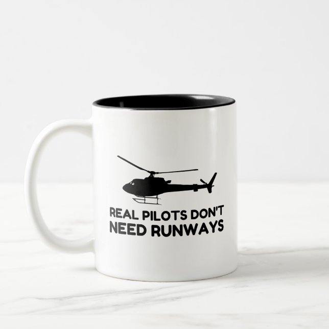 Hubschrauber PILOT-RUNWEGE Zweifarbige Tasse (Links)