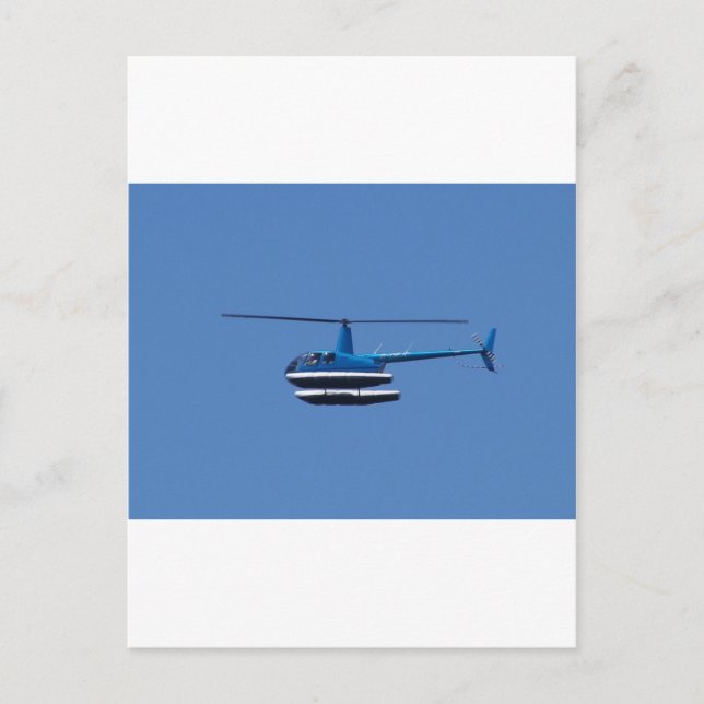 Hubschrauber R44 mit Flößen Postkarte (Vorderseite)