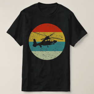 Hubschrauber Retro Vintage Silhouette 70er T-Shirt