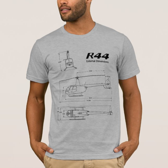 Hubschrauber Robinsons R44 Bluprint T-Shirt (Vorderseite)