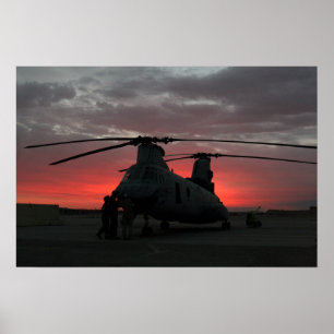 Hubschrauber Sunrise Poster