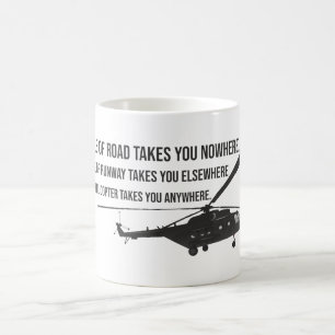 Hubschrauber-Tasse mit Zitat Kaffeetasse