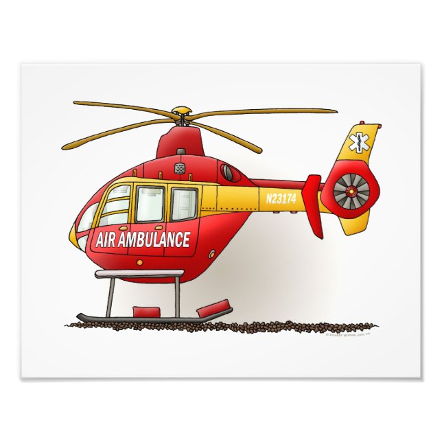Hubschrauberambulanz Fotodruck (Vorne)