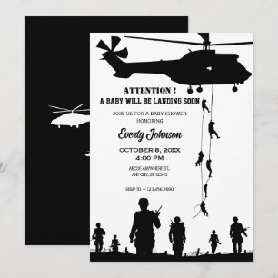 Hubschrauberarsoldat Babydusche Einladung