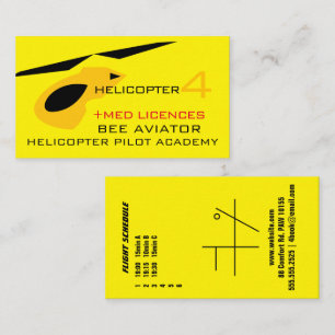Hubschrauberpilot Academy Business Card Visitenkarte
