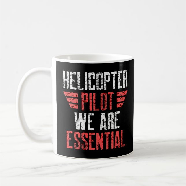 Hubschrauberpilot - Essenzielle Funny Aviation Kaffeetasse (Links)