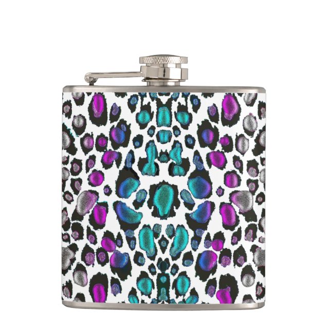 Hübschste violette aquamarine Leopard-überhaupt Flachmann (Vorderseite)