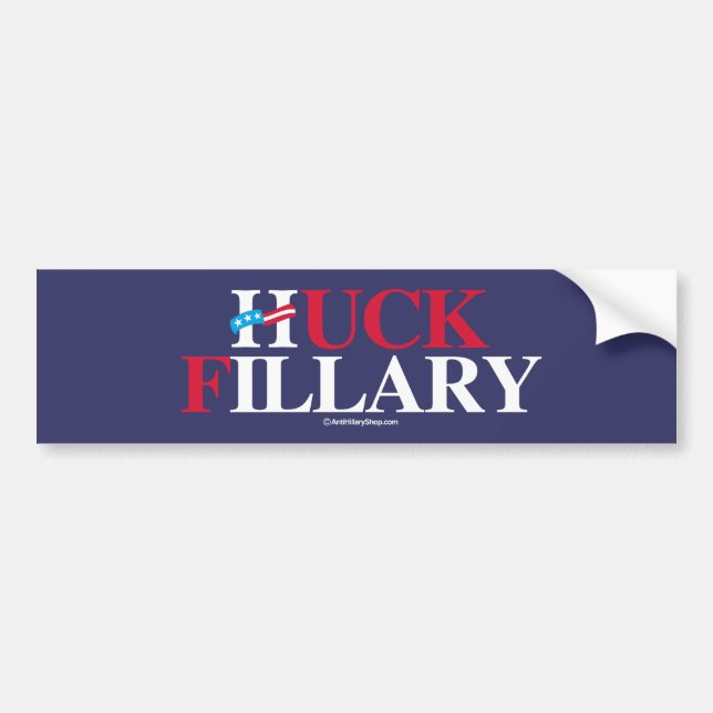 Huck Fillary - Anti-Hillary - Weiß - .png Autoaufkleber (Vorne)