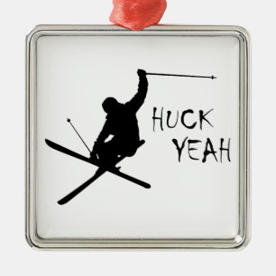 Huck Yeah (Ski) Silbernes Ornament