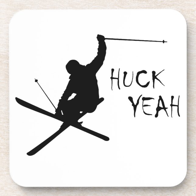 Huck Yeah (Ski) Untersetzer (Vorderseite)