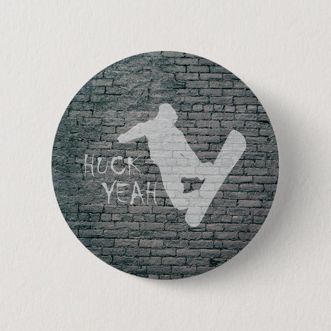 Huck Yeah (Snowboarden) Button (Vorderseite)