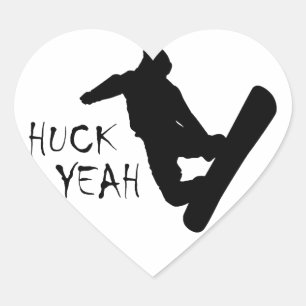 Huck Yeah (Snowboarden) Herz-Aufkleber