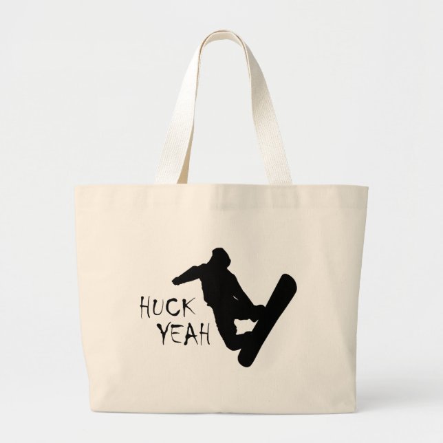 Huck Yeah (Snowboarden) Jumbo Stoffbeutel (Vorne)