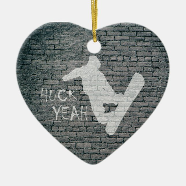Huck Yeah (Snowboarden) Keramik Ornament (Vorne)