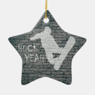 Huck Yeah (Snowboarden) Keramik Ornament