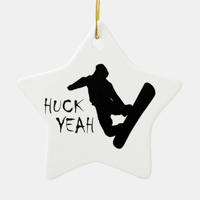 Huck Yeah (Snowboarden) Keramikornament (Vorne)