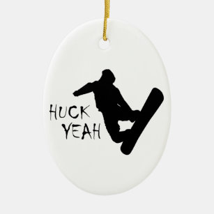 Huck Yeah (Snowboarden) Keramikornament