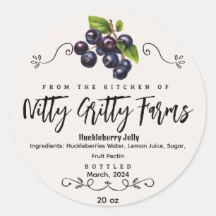 Huckleberry Jam Jelly bewahren kundenspezifisches  Runder Aufkleber