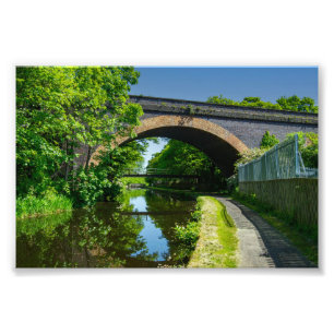 Huddersfield Broad Canal und Whitacre Mill Viaduct Fotodruck