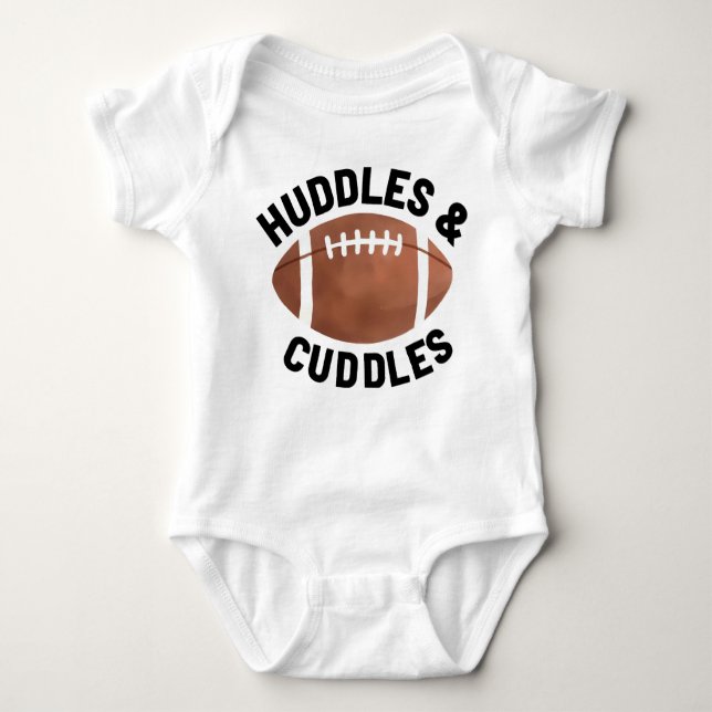 Huddles and Cuddles American Football Ball Design Baby Strampler (Vorderseite)