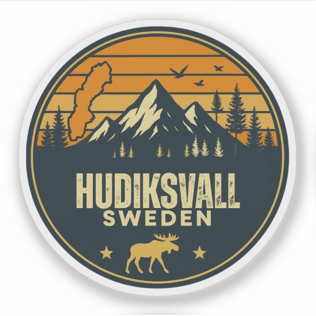 Hudiksvall, Schweden Aufkleber (Vorderseite)