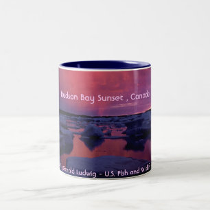 Hudson- Baysonnenuntergang, Kanada Zweifarbige Tasse