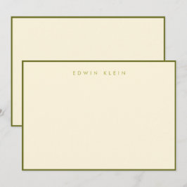 Hudson Green Flat Note Card 5"x7" Mitteilungskarte