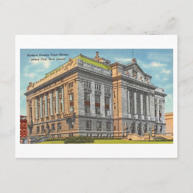 Hudson Landkreis Court House in Jersey City, NJ Postkarte (Vorderseite)