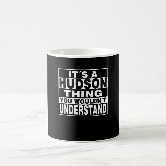 HUDSON Nachname Personalisiertes Geschenk Kaffeetasse (Mittel)