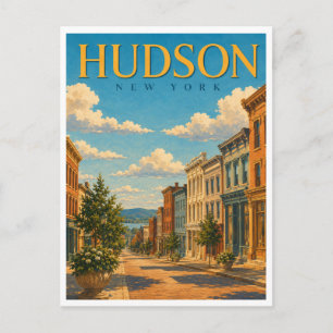 Hudson New York Warren Street GeoSaga Postkarte
