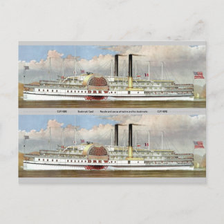 Hudson River Dampfer 1877 Lesezeichen Postkarte